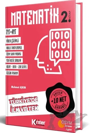 TYT AYT Matematik 10 Net Garanti 2. Kitap – Mehmet Aşkın – Kriter Akademi kitap kapağı