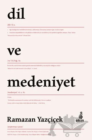 Dil ve Medeniyet – Ramazan Yazçiçek – Ekin Yayınları kitap kapağı