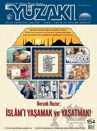 Yüzakı Aylık Edebiyat Kültür Sanat Tarih ve Toplum Dergisi Sayı: 154 Aralık 2017 – Yüzakı Yayıncılık kitap kapağı