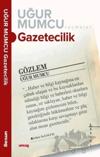 Gazetecilik – Uğur Mumcu – um:ag Yayınları kitap kapağı