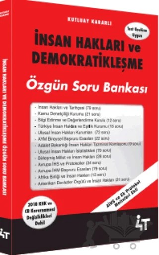 İnsan Hakları ve Demokratikleşme Özgün Soru Bankası – Kutluay Kararlı – 4T Yayınları kitap kapağı