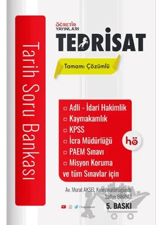 Tedrisat Tarih Soru Bankası – Safiye Birinci – Öğretir Yayınları kitap kapağı