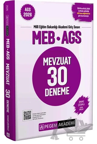 2026 MEB AGS Mevzuat 30 Deneme Tamamı Çözümlü – Kolektif – Pegem Akademi Yayıncılık kitap kapağı