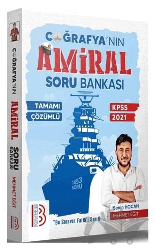 2021 KPSS Tamamı Çözümlü Amiral Coğrafya Soru Bankası – Mehmet Eğit – Benim Hocam Yayınları kitap kapağı