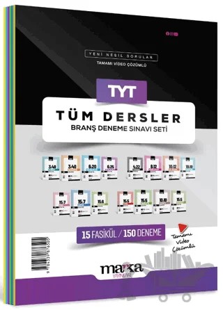 2025 TYT Tüm Dersler Branş Deneme Sınavı Seti 15 Fasikül 150 Deneme – Kolektif – Marka Yayınları kitap kapağı