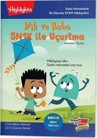 Nik ve Robo 5N1K ile Uçurtma – Adam Record – Dikkat Atölyesi Yayınları kitap kapağı