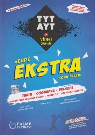 Palme YKS TYT AYT Tarih Coğrafya Felsefe Soru Kitabı Evde Ekstra Video Çözümlü – Cemal Çelik, Figen Uygur Melekoğlu, Halil Özsu, Yıldırım Aymergen, Zarife Sakarya – Palme Yayınları kitap kapağı