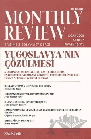 Monthly Review Bağımsız Sosyalist Dergi Sayı: 17 / Ocak 2008 – Monthly Review Dergisi kitap kapağı