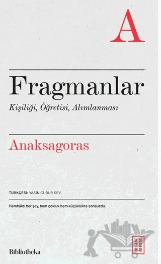 Fragmanlar – Anaksagoras – Ketebe Yayınları kitap kapağı