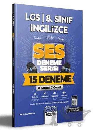 LGS 8. Sınıf İngilizce SES Deneme Serisi 15 Deneme – Hande Kahraman – Benim Hocam Yayınları kitap kapağı