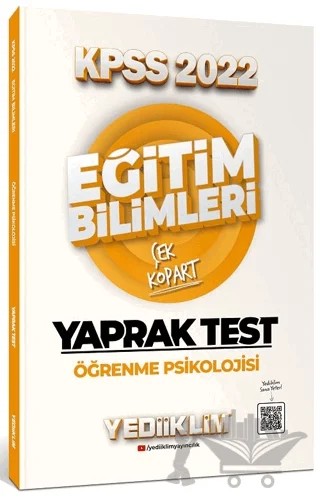 2022 KPSS Eğitim Bilimleri Öğrenme Psikolojisi Çek Kopart Yaprak Test – Kolektif – Yediiklim Yayınları kitap kapağı