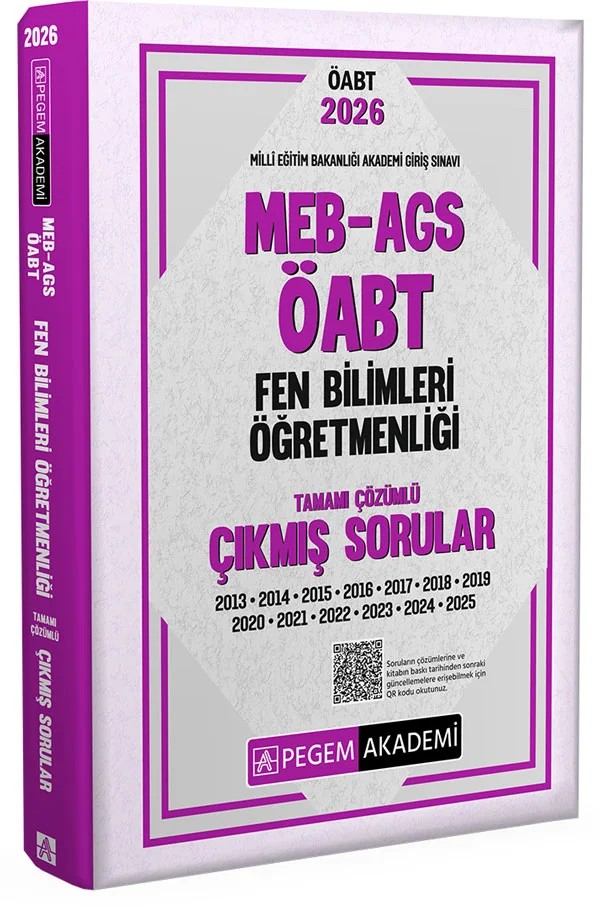 2026 MEB AGS ÖABT Fen Bilimleri Öğretmenliği Tamamı Çözümlü Çıkmış Sorular – Değerli Öğretmen Arkadaşlarımız – Pegem Akademi Yayıncılık kitap kapağı