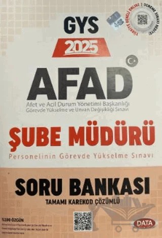 2025 AFAD Şube Müdürü GYS Soru Bankası - Karekod Çözümlü – Kolektif – Data Yayınları kitap kapağı
