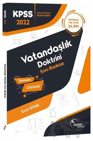 2022 KPSS Vatandaşlık Doktrini Soru Bankası – Erol Sitar – Doktrin Yayınları kitap kapağı