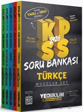 2026 KPSS GY-GK Tamamı Hem Yazılı Hem Video Çözümlü Modüler Set Soru Bankası (5 Kitap) – Kollektif – Yediiklim Yayınları kitap kapağı