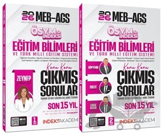 2026 MEB-AGS Eğitim Bilimleri ve Türk Milli Eğitim Sistemi ÖSYM'nin İndeksi Çıkmış Sorular Son 15 Yıl Çözümlü Set – Zeynep Salman İçli, Bünyamin Atalay, Bulut Vurdum, Emre Korcan Demir – İndeks Akademi Yayıncılık kitap kapağı