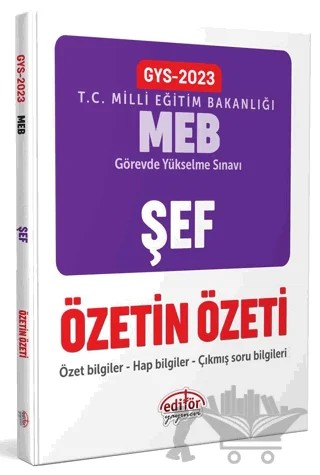 Milli Eğitim Bakanlığı Şef GYS Özetin Özeti – Kolektif – Editör Yayınevi kitap kapağı
