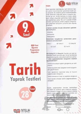 9. Sınıf Tarih Yaprak Testleri – Kolektif – Nitelik Yayınları - Bayilik kitap kapağı