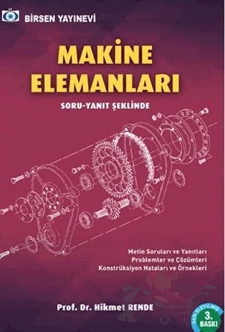 Makine Elemanları – Hikmet Rende – Birsen Yayınevi kitap kapağı