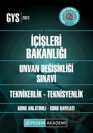 2023 İçişleri Bakanlığı Unvan Değişikliği Sınavı Teknikerlik-Teknisyenlik Konu Anlatımlı Soru Bankası – Kolektif – Pegem Akademi Yayıncılık kitap kapağı