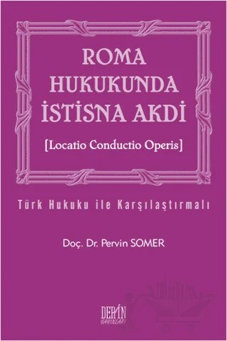 Roma Hukukunda İstisna Akdi – Pervin Somer – Der Yayınları kitap kapağı