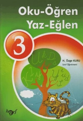 Oku - Öğren Yaz - Eğlen 3 (El Yazılı) – H. Özge Kuru – Harf Eğitim Yayıncılık kitap kapağı