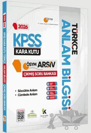 2026 KPSS Türkçenin Kara Kutusu Anlam Bilgisi (Sözcük-Cümle) Çıkmış Soru Bankası Dijital Çözümlü – Kolektif – Karakutu Yayın kitap kapağı