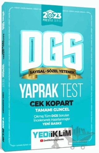 2023 DGS Çek Kopart Yaprak Test – Kolektif – Yediiklim Yayınları kitap kapağı