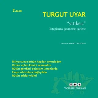 Yitiksiz – Turgut Uyar – Yapı Kredi Yayınları kitap kapağı