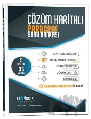 Çözüm Haritalı Paragraf Soru Bankası – Kolektif – İki Nokta Yayınları kitap kapağı