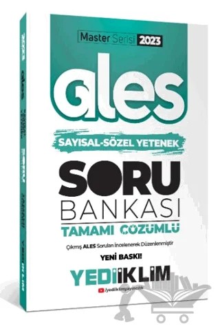 2023 Master Serisi Ales Sayısal- Sözel Yetenek Tamamı Çözümlü Soru Bankası – Kolektif – Yediiklim Yayınları kitap kapağı