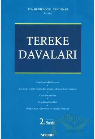 Tereke Davaları – Filiz Berberoğlu Yenipınar – Seçkin Yayıncılık kitap kapağı