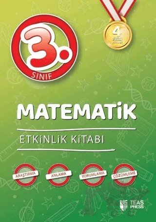 4 Aşamada Etkinlik Kitabı - 3. Sınıf Matematik Etkinlik Kitabı – Kolektif – Teas Press kitap kapağı