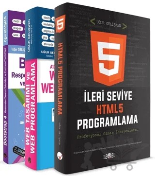 Responsive Web Tasarım ve Frond-End / Back-End Programlama Eğitim Seti – Uğur Gelişken – Level Kitap kitap kapağı