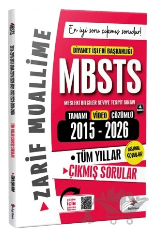 2027 DİB MBSTS Konularına Göre Tasnif Edilmiş 2015- 2026 Tüm Yıllar Orijinal Video Çözümlü Çıkmış Sınav Soruları – Zarif Muallime – Dizgi Kitap kitap kapağı