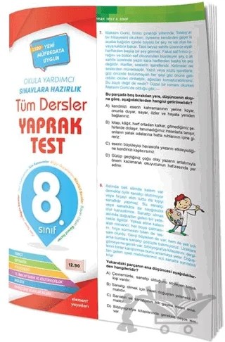 8. Sınıf Tüm Dersler Yaprak Test – Kolektif – 4 Element Yayınları kitap kapağı