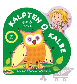 Yeşil Kitap - Kalkpten Kalbe - Çiz/Boya – Kolektif – 0-6 Yaş Yayınları kitap kapağı