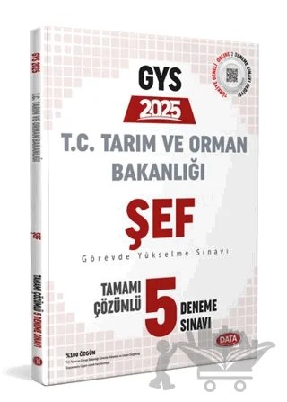 Tarım ve Orman Bakanlığı Şef GYS Tamamı Çözümlü 5 Deneme Sınavı – Kolektif – Data Yayınları kitap kapağı