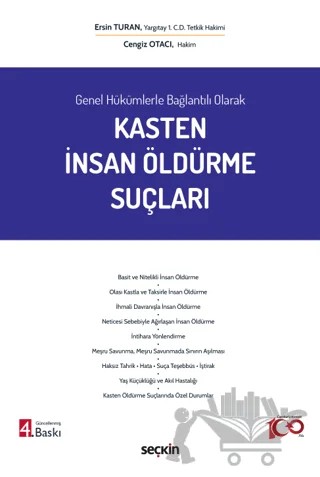 Kasten İnsan Öldürme Suçları – Ersin Turan, Cengiz Otacı – Seçkin Yayıncılık kitap kapağı