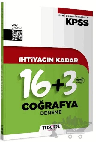 KPSS İhtiyacın Kadar Coğrafya 16+3 Deneme – Kolektif – Marka Yayınları kitap kapağı