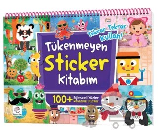 Tükenmeyen Sticker Kitabım - Eğlenceli Yüzler (100+ Tekrar Tekrar Kullanılabilen Sticker) – Kolektif – Yükselen Zeka Yayınları kitap kapağı