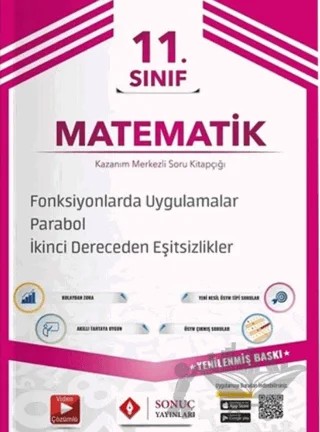 11. Sınıf Matematik Fonksiyonlarda Uygulamalar-Parabol - 2. Dereceden Eşitsizlikler Soru Bankası – Kolektif – Sonuç Yayınları kitap kapağı