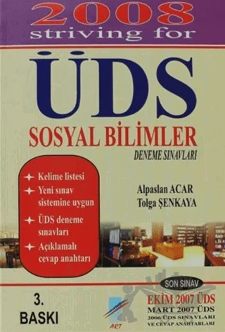 2008 ÜDS Sosyal Bilimler Deneme Sınavları – Alpaslan Acar, Tolga Şenkaya – Art Basın Yayın Hizmetleri kitap kapağı