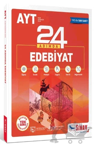 AYT Edebiyat 24 Adımda Konu Anlatımlı Soru Bankası – Kolektif – Sınav Yayınları kitap kapağı