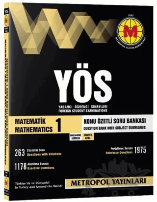 YÖS Matematik 1 Konu Özetli Soru Bankası Başlangıç Seviyesi – Kolektif – Metropol Yayınları kitap kapağı