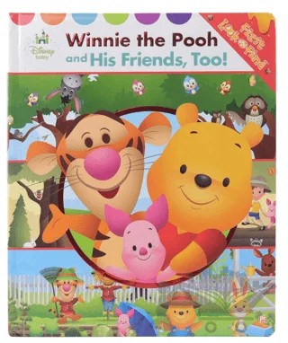 Disney Baby: First Look and Find- Winnie the Pooh and His Friends Too! – Kolektif – Pi Kids kitap kapağı