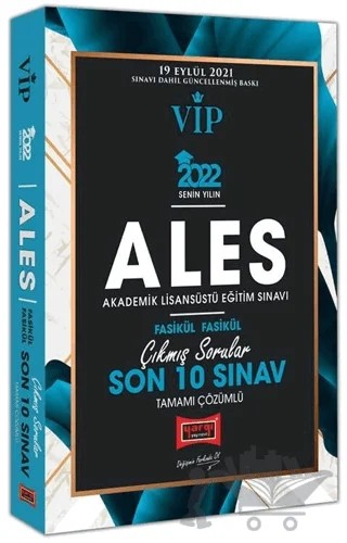 2022 ALES VİP Tamamı Çözümlü Fasikül Fasikül Son 10 Sınav Çıkmış Sorular – Kolektif – Yargı Yayınevi kitap kapağı