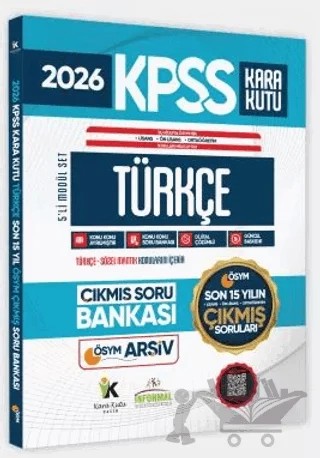 2026 FULLKPSS Lisans-Önlisans-Ortaöğretim Türkçe’nin Kara Kutusu ÖSYM Çıkmış Soru Bankası Son 15 Yıl – Kolektif – Karakutu Yayın kitap kapağı