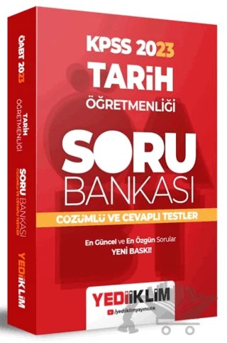 KPSS 2023 Tarih Öğretmenliği Soru Bankası Çözümlü ve Cevaplı Testler – Selami Yalçın – Yediiklim Yayınları kitap kapağı
