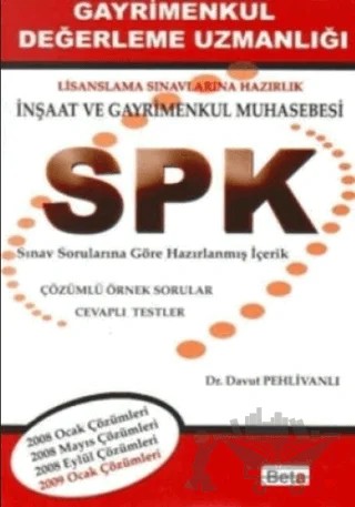 SPK İnşaat ve Gayrimenkul Muhasebesi – Davut Pehlivanlı – Beta Yayınevi kitap kapağı